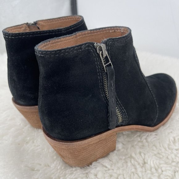 Madewell The Janice Ankle Boots Black Suede All Leather 2” Heel Women 8.5 - Picture 5 of 9